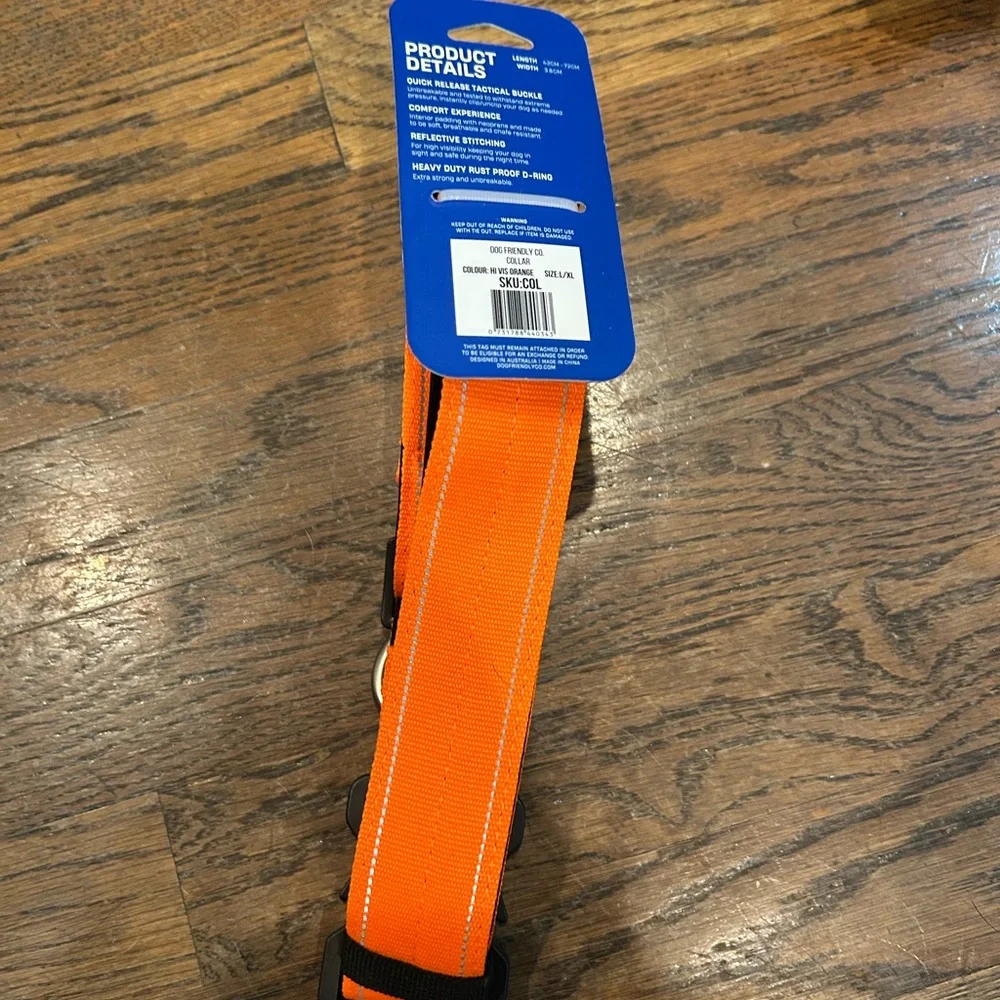 Dog Friendly Co. Hi Vis Orange Tactical Dog Collar